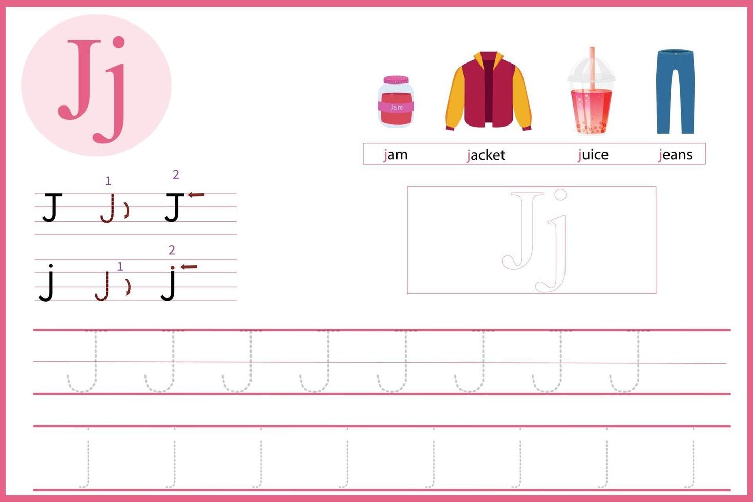 learn the letter J vector