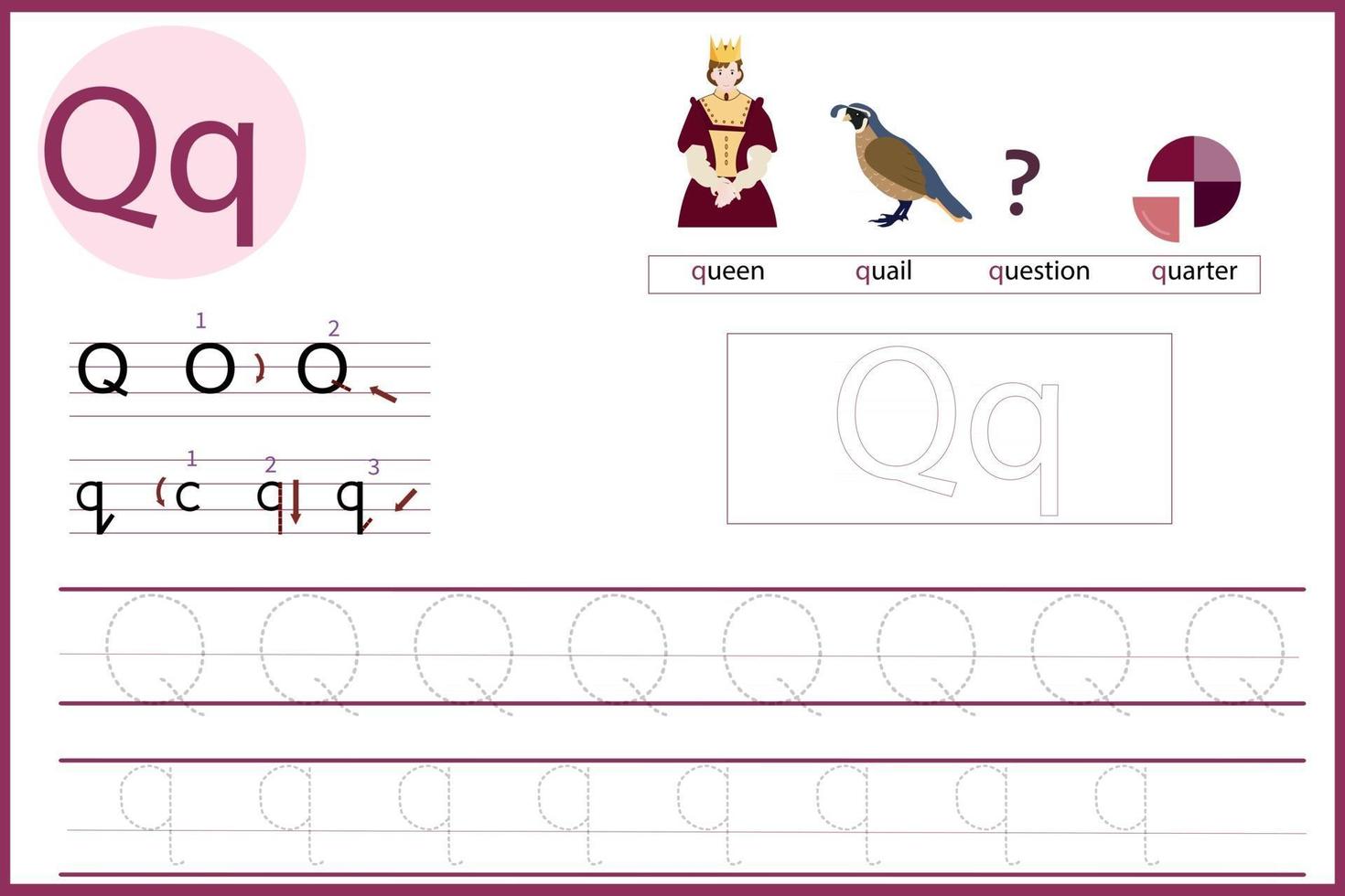 learn the letter Q vector