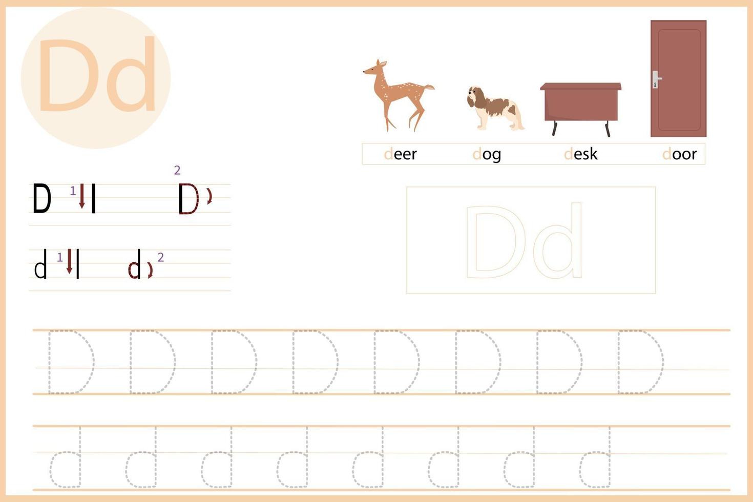 Let learn the letter D vector