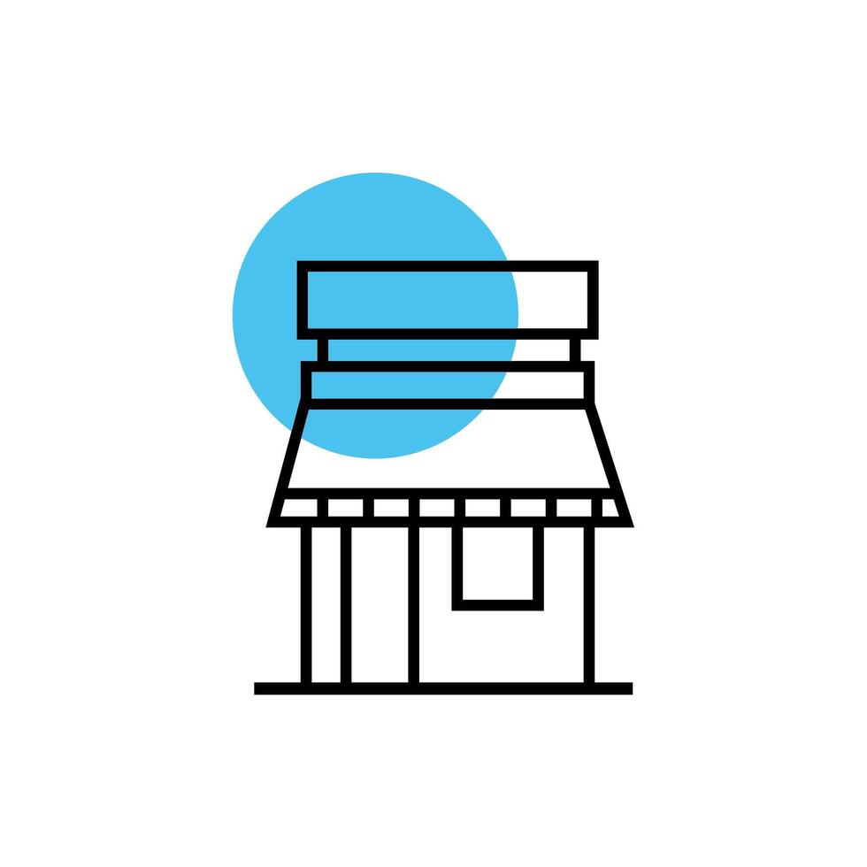 store building front facade icon vector