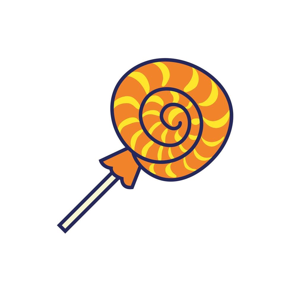 sweet spiral lollipop confetti isolated icon vector