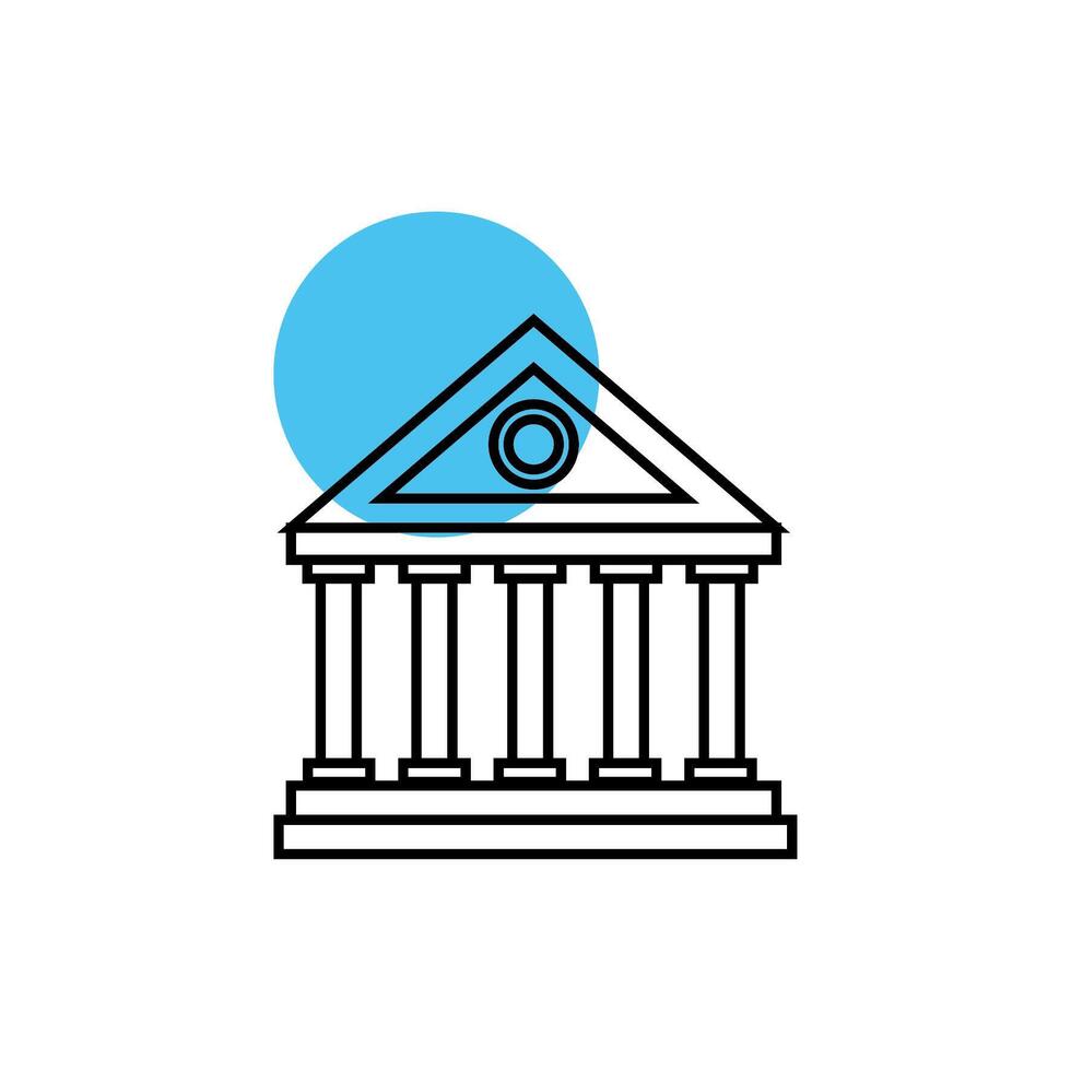 bank building facade isolated icon vector