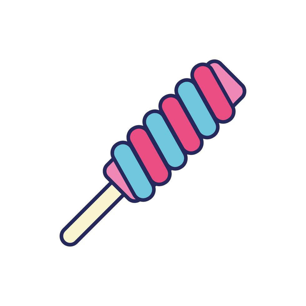 sweet lollipop confetti isolated icon vector