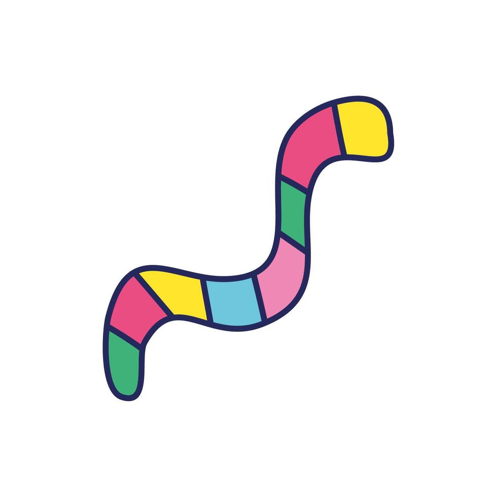 Sweet snake gummies confetti isolated icon vector