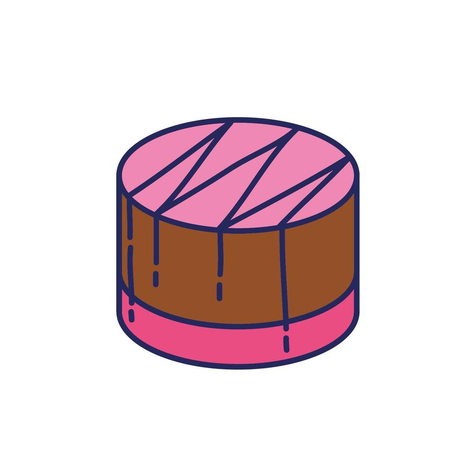 Pastel dulce pastelería icono aislado vector