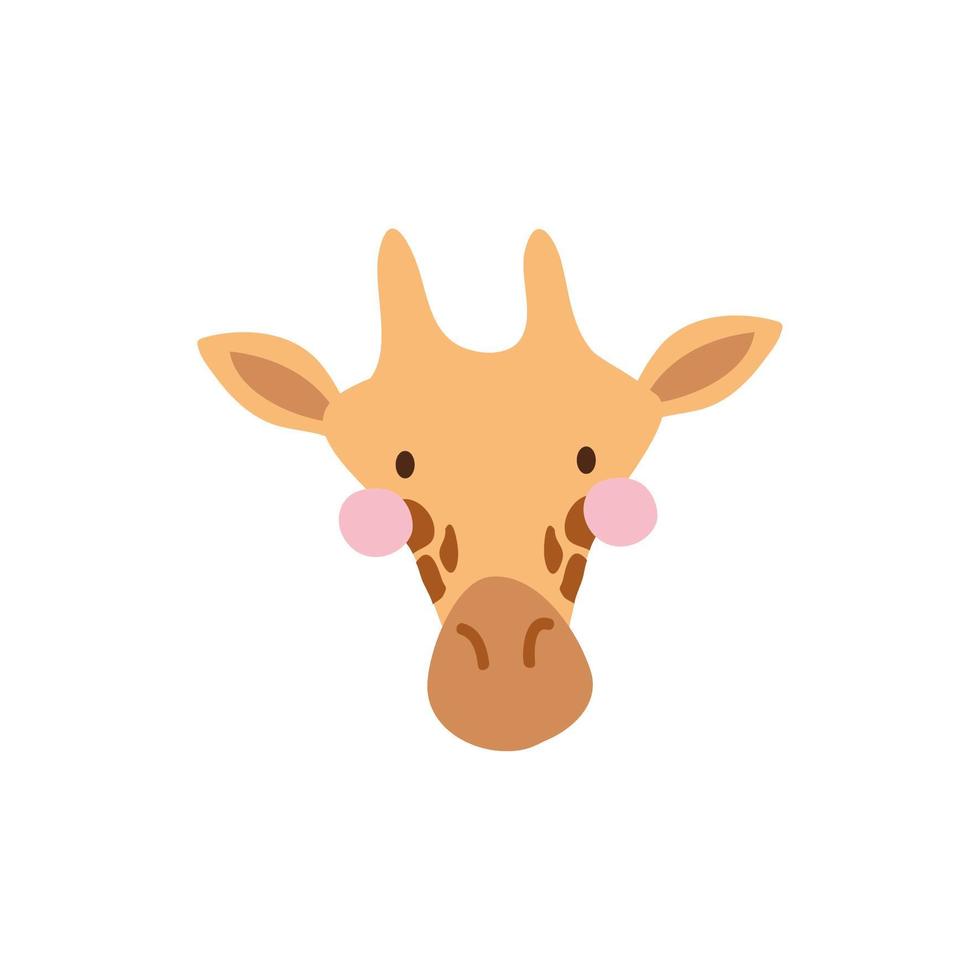 cute giraffe wild animal character icon vector