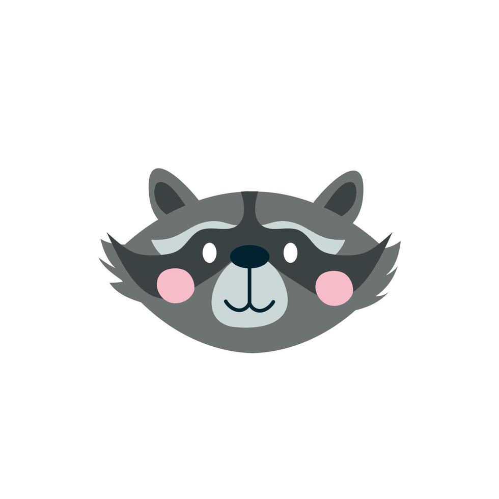 lindo, mapache, animal salvaje, carácter, icono vector