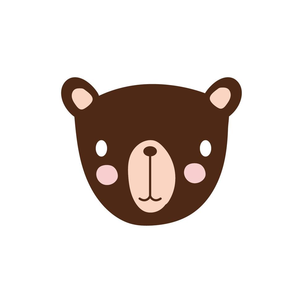 Lindo oso icono de personaje de animal salvaje vector