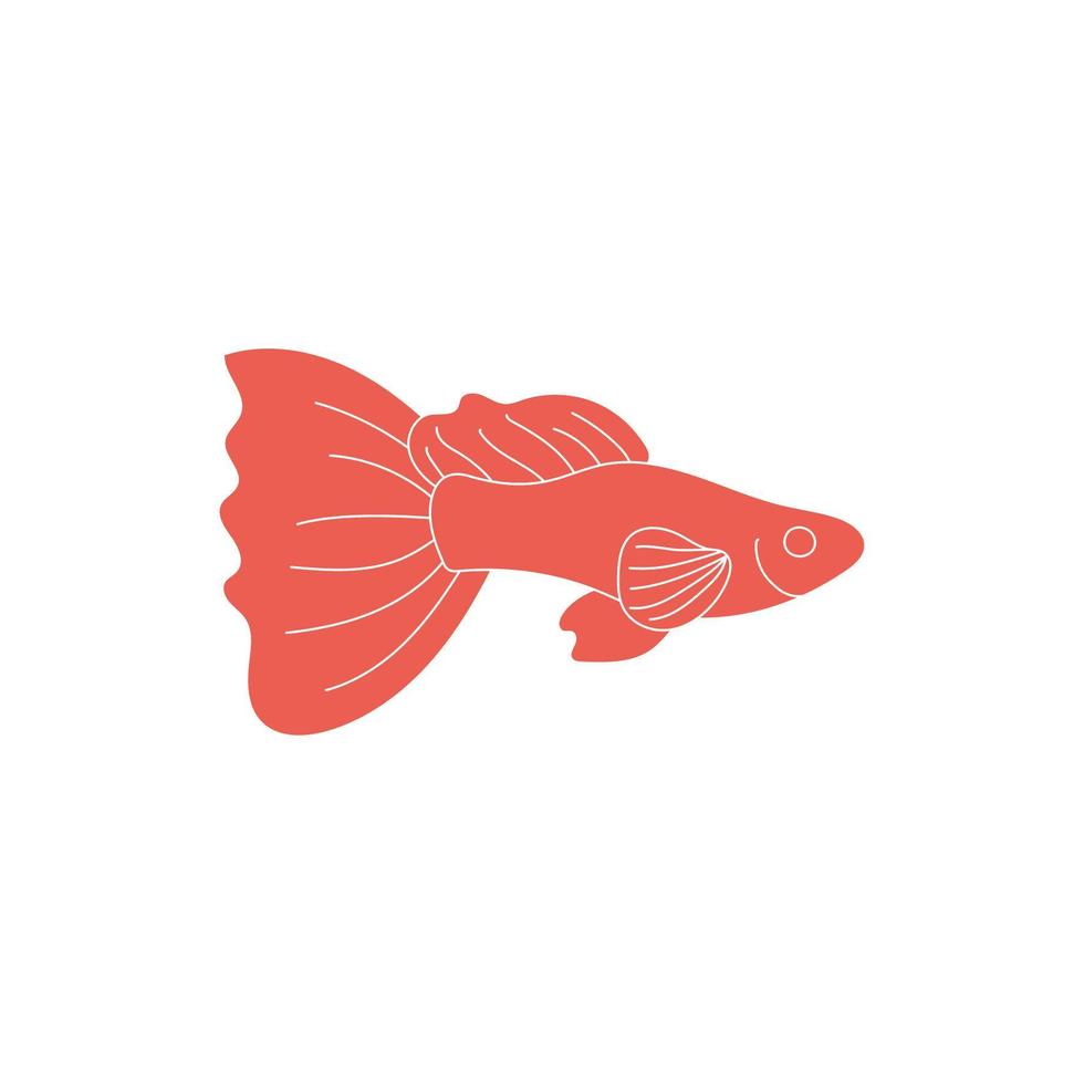 cute fish sea life animal isolated icon vector