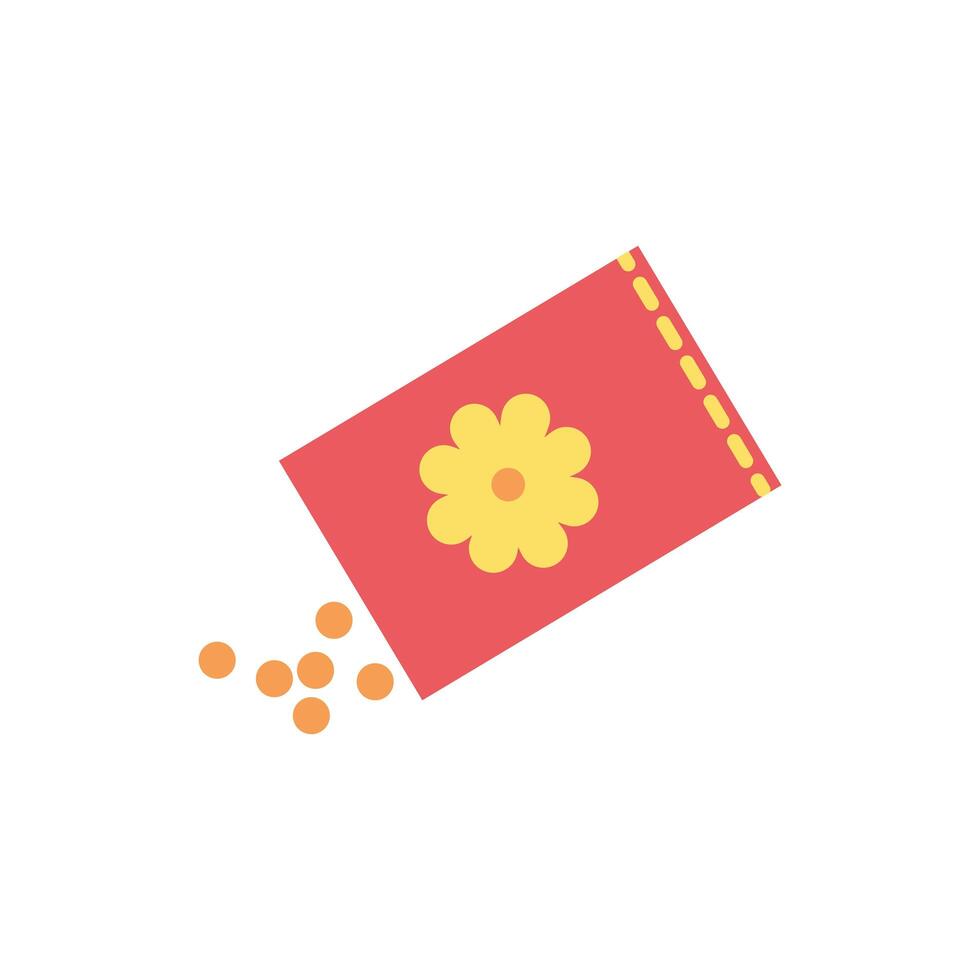 bag of seeds flowers spring vector