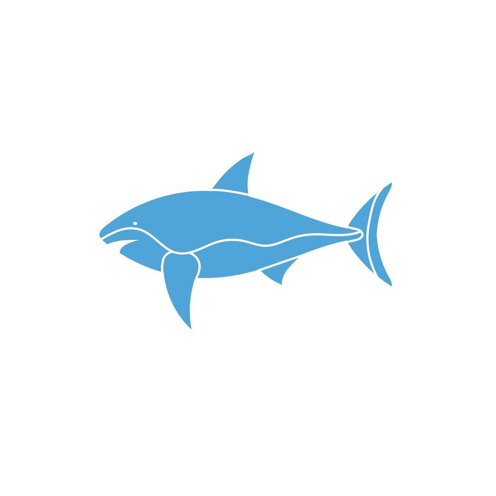 shark sea life animal isolated icon vector