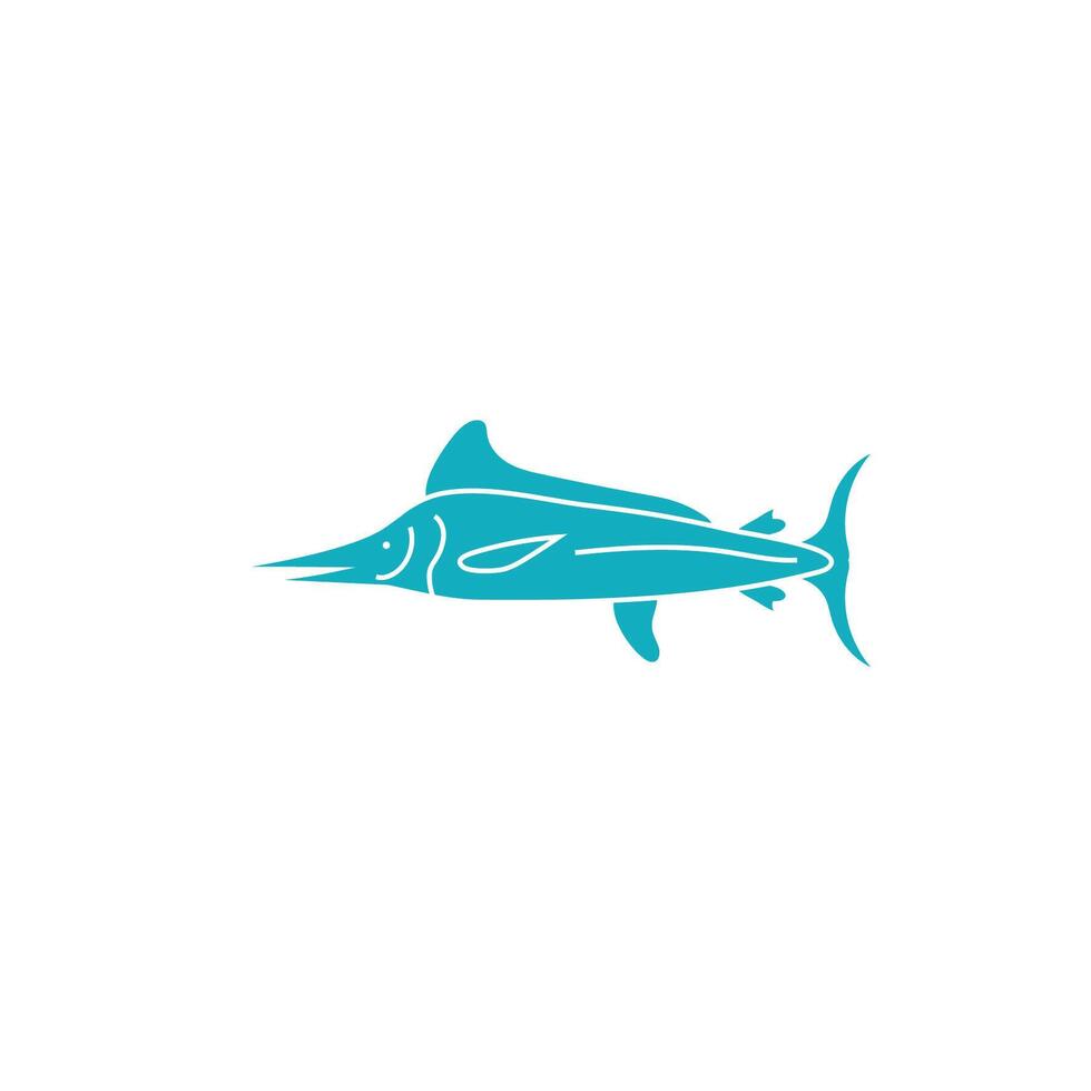 swordfish sea life animal isolated icon vector