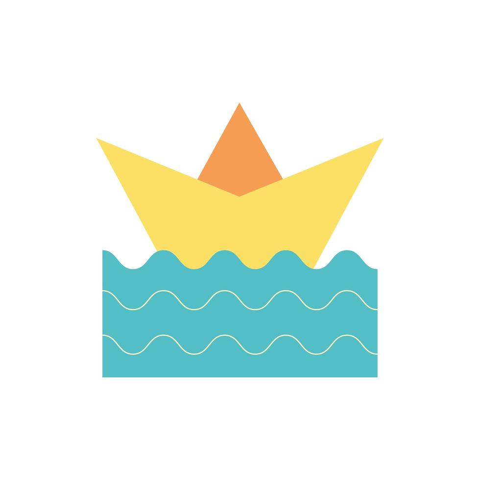 paper ship toy isolated icon vector