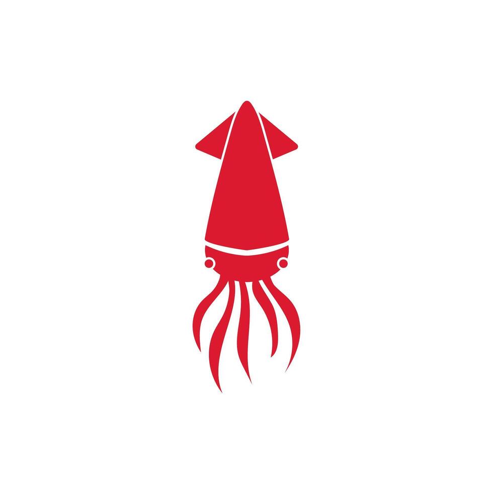 squid sea life animal isolated icon vector