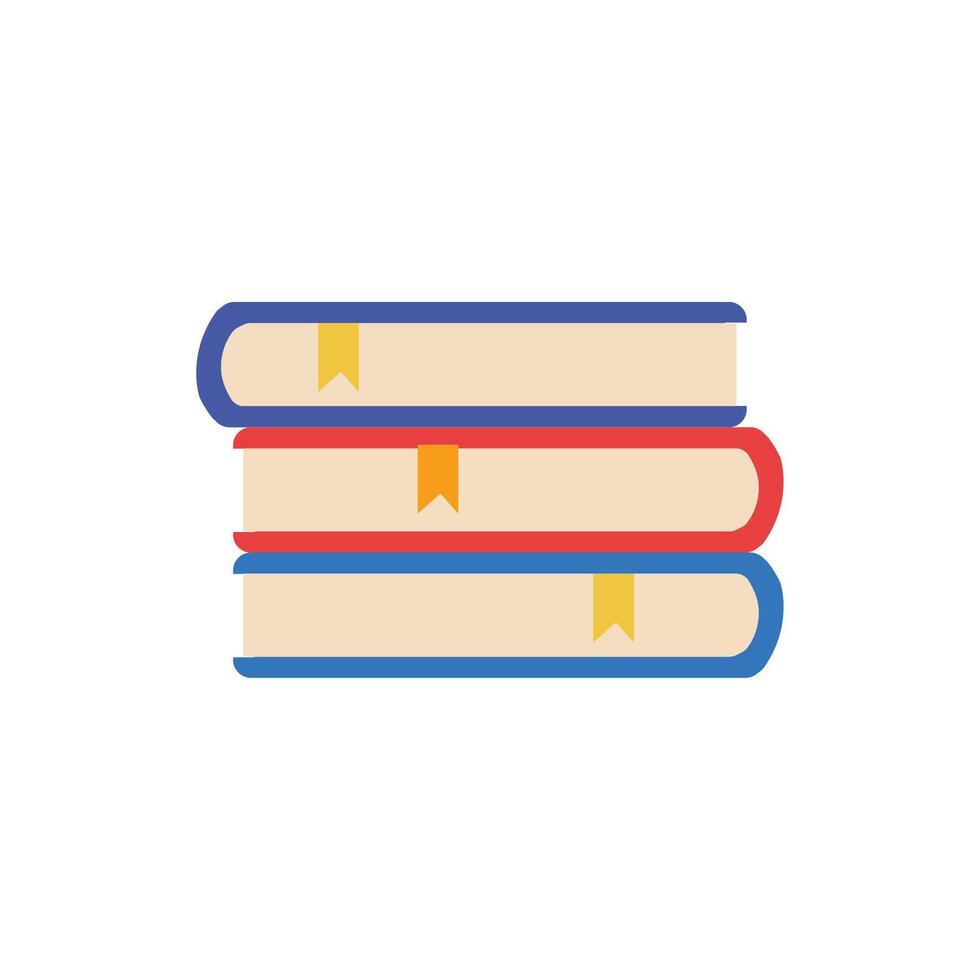 iconos de libros de texto de pila escolar vector