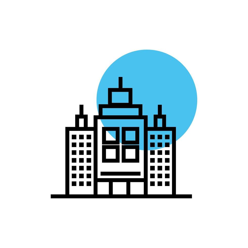 buildings cityscape scene line style icon vector