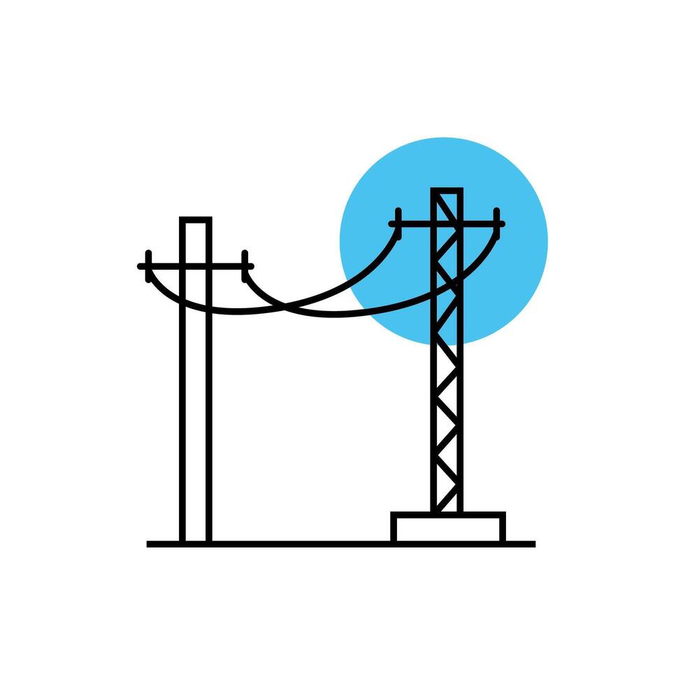 electrics towers and wires icons vector