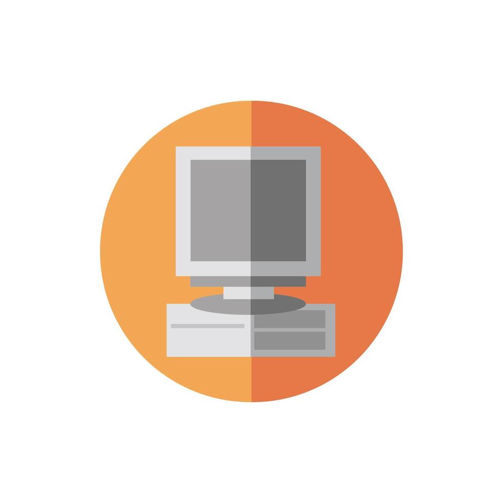 desktop computer device isolated icon vector