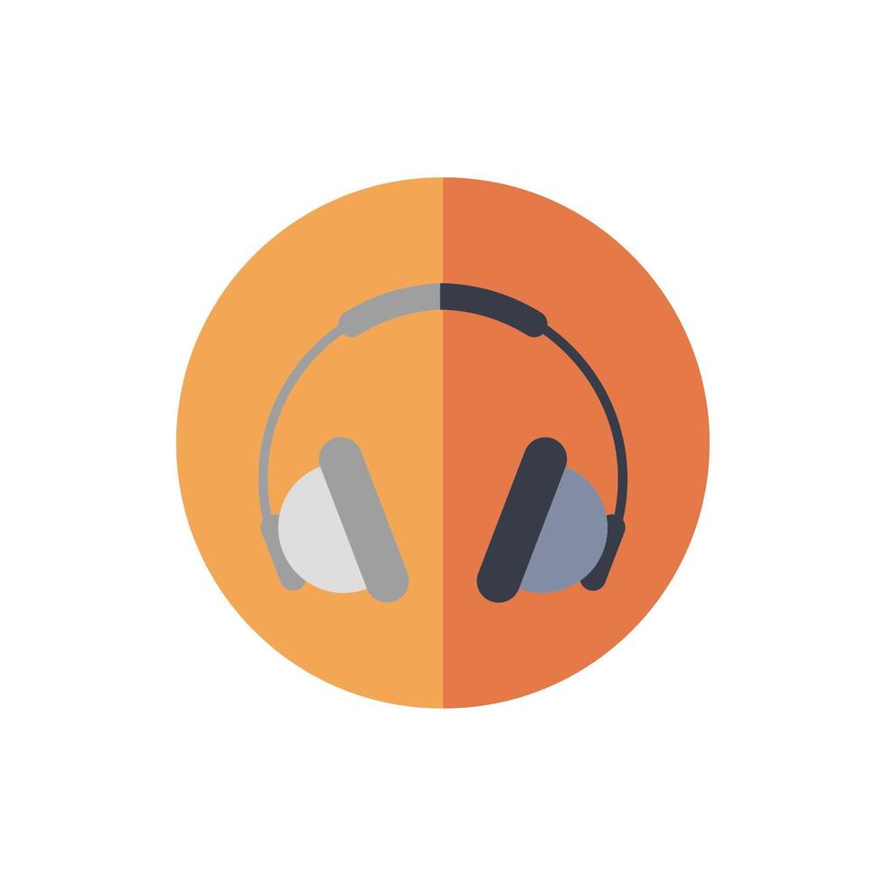 earphones audio device isolated icon vector