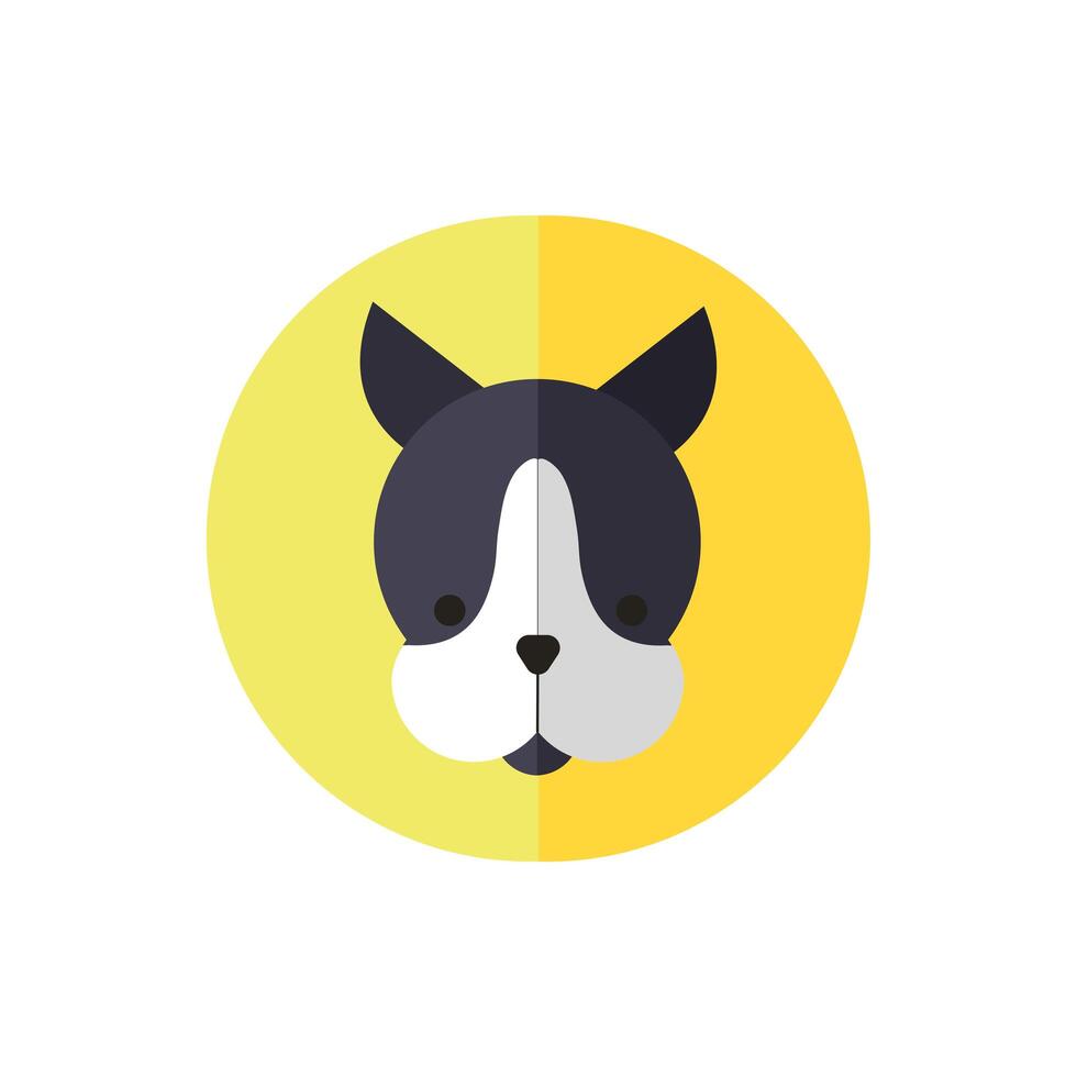 cute dog pet head character vector