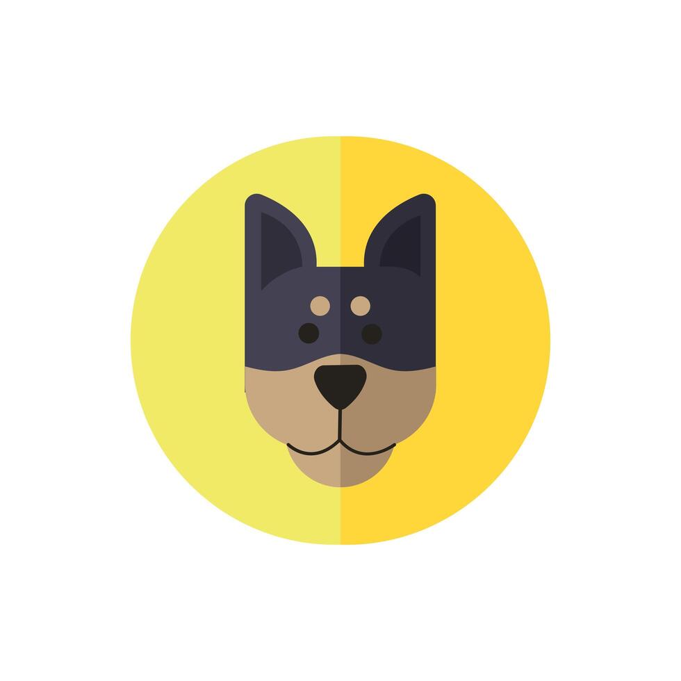 cute dog pet head character vector