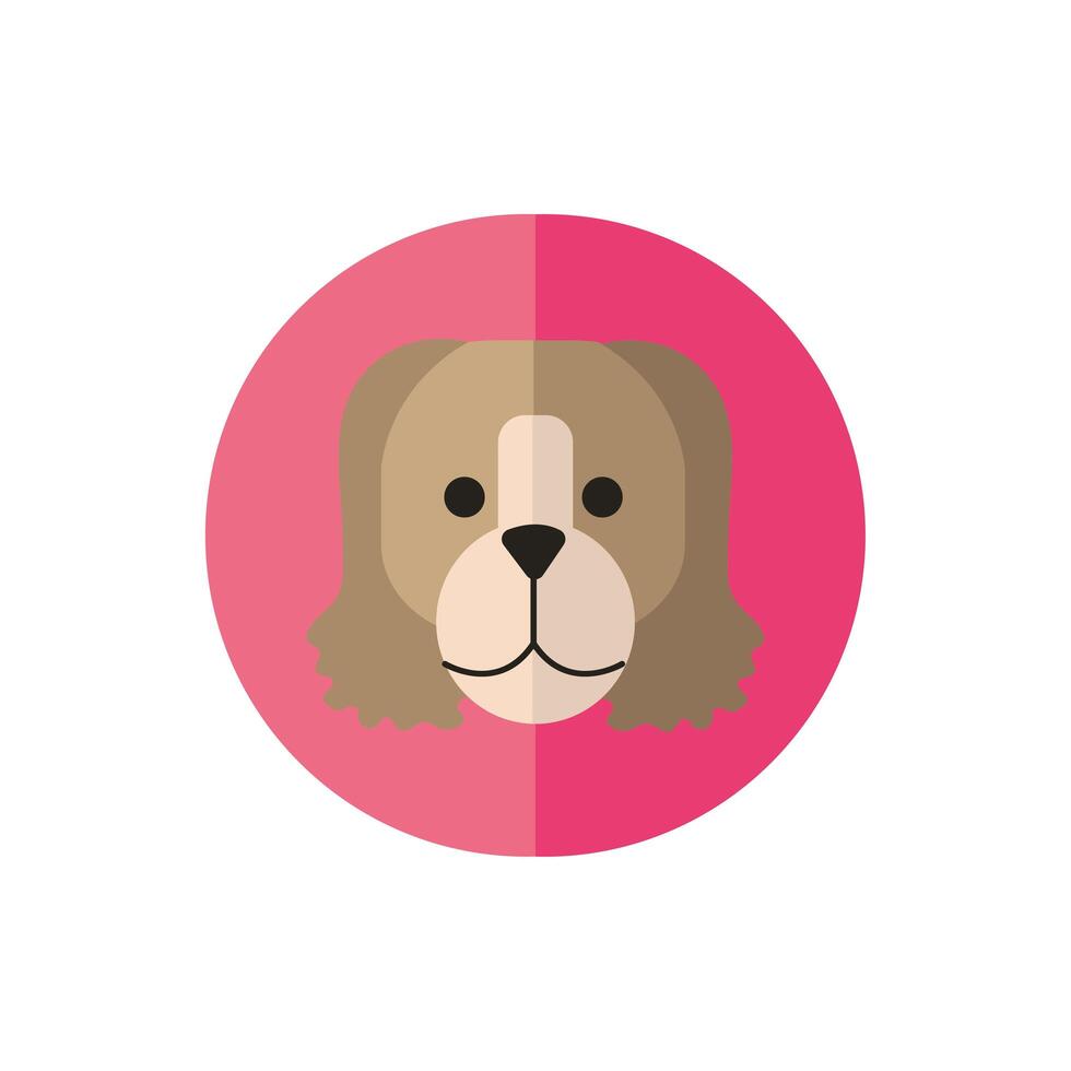 cute dog pet head character vector