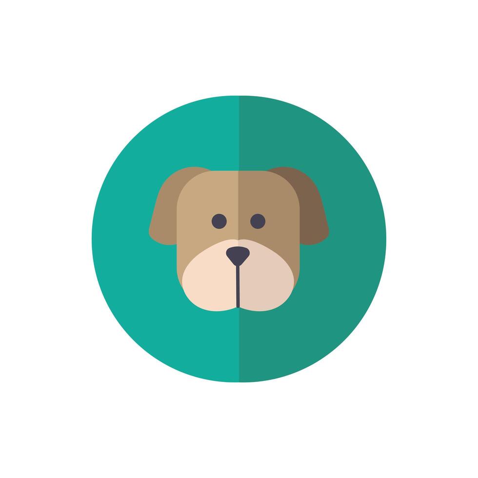 cute dog pet head character vector
