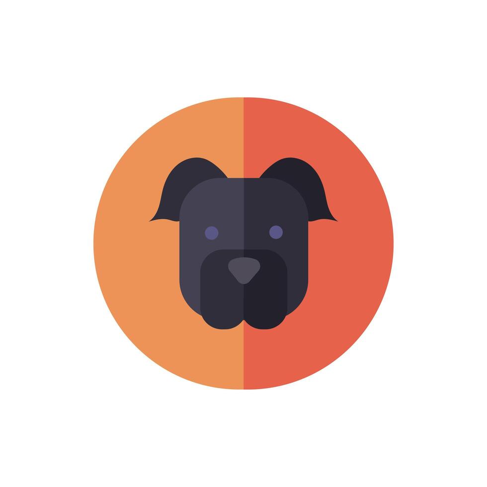 cute dog pet head character vector