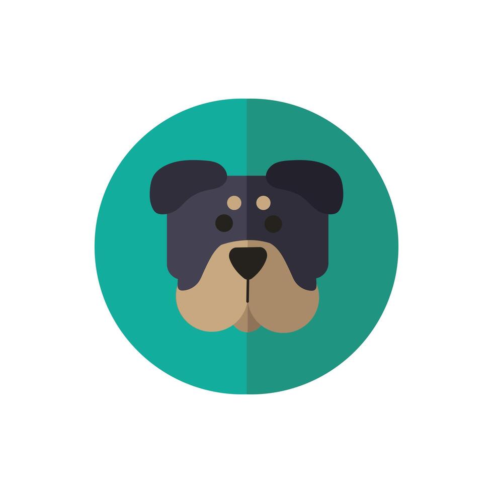 cute dog pet head character vector