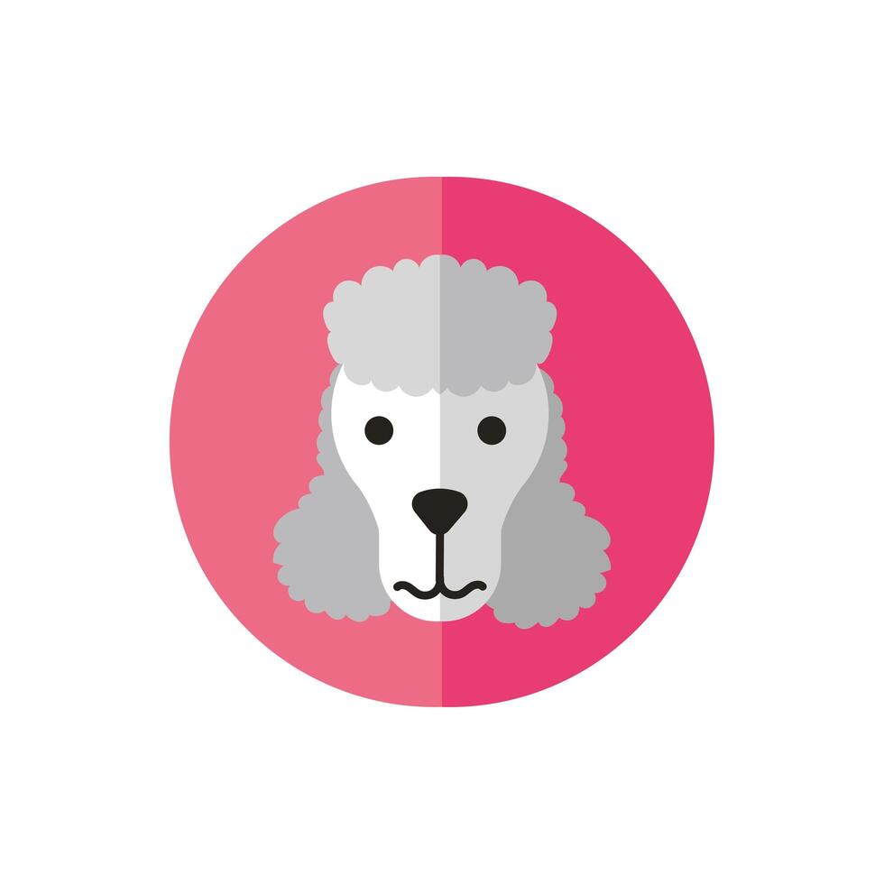 cute dog pet head character vector