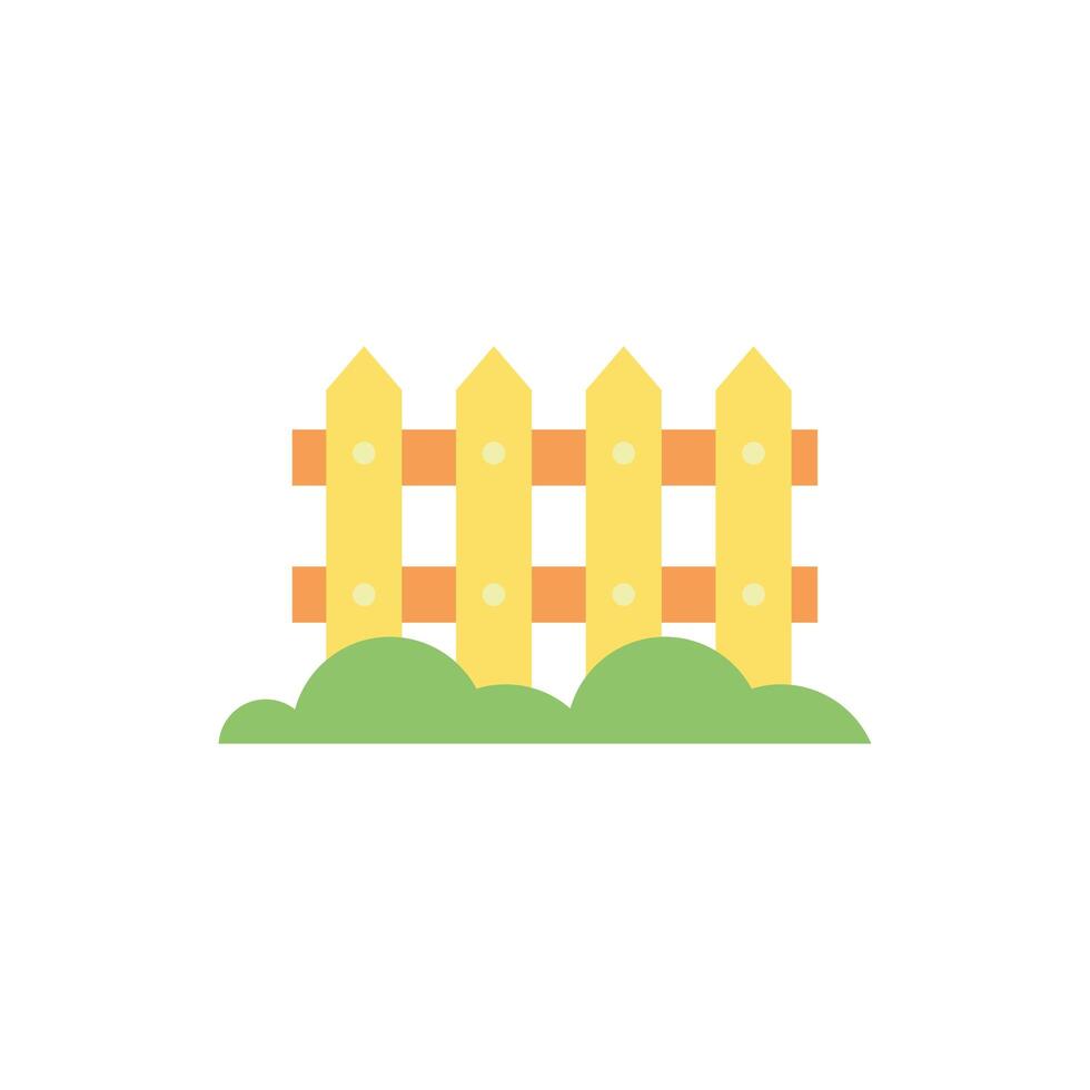 Valla de madera icono aislado de la granja vector