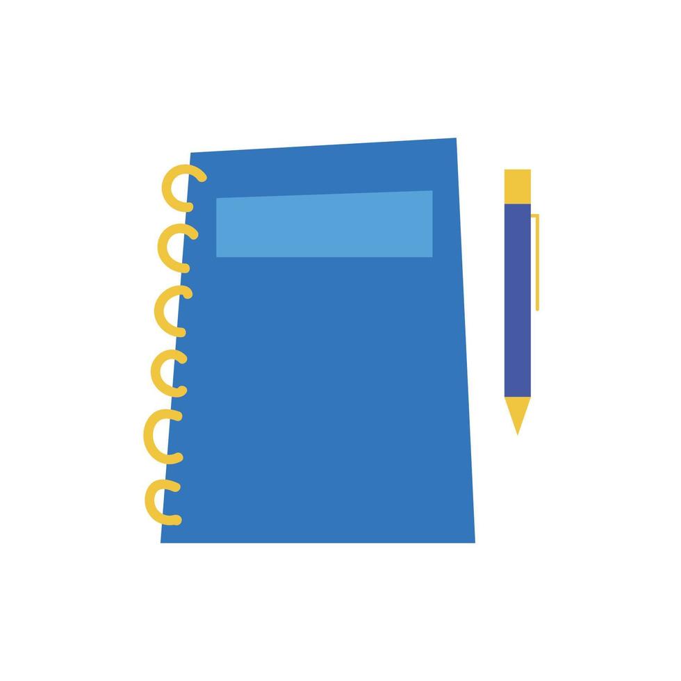 notebook with pen isolated icon vector