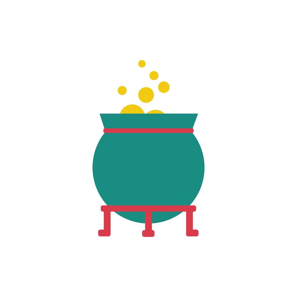 cauldron witch fairytale object isolated icon vector