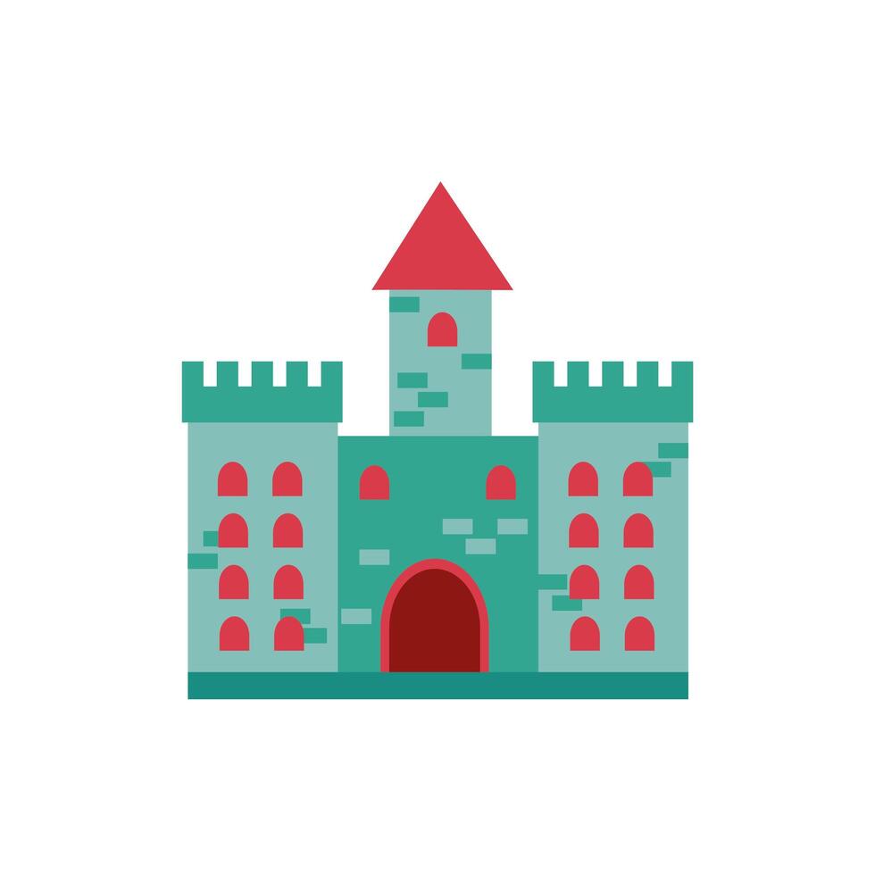 castle fairytale object isolated icon vector