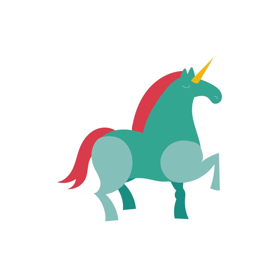 Unicornio icono aislado de personaje de cuento de hadas vector