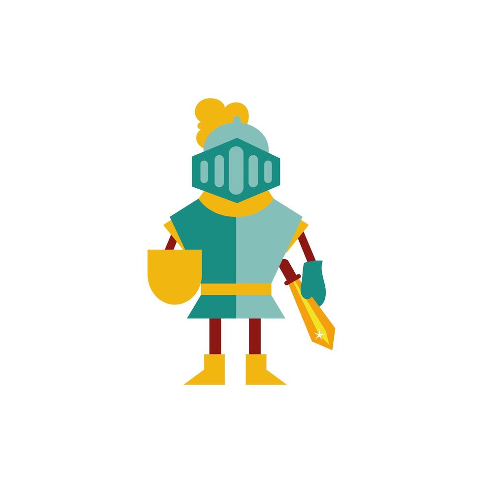 warrior fairytale character isolated icon vector