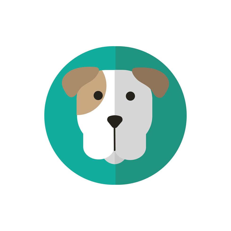 cute dog pet head character vector