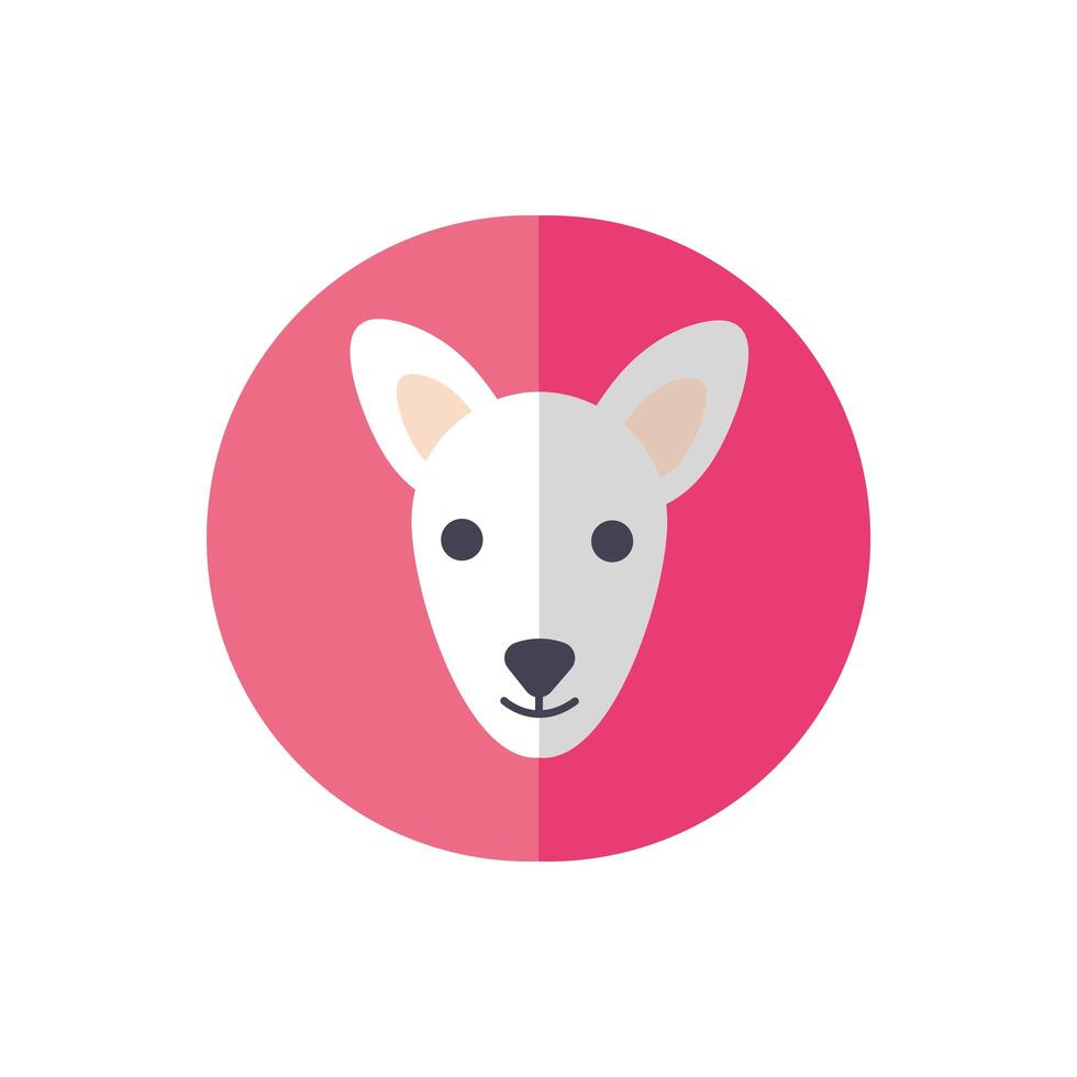 cute dog pet head character vector
