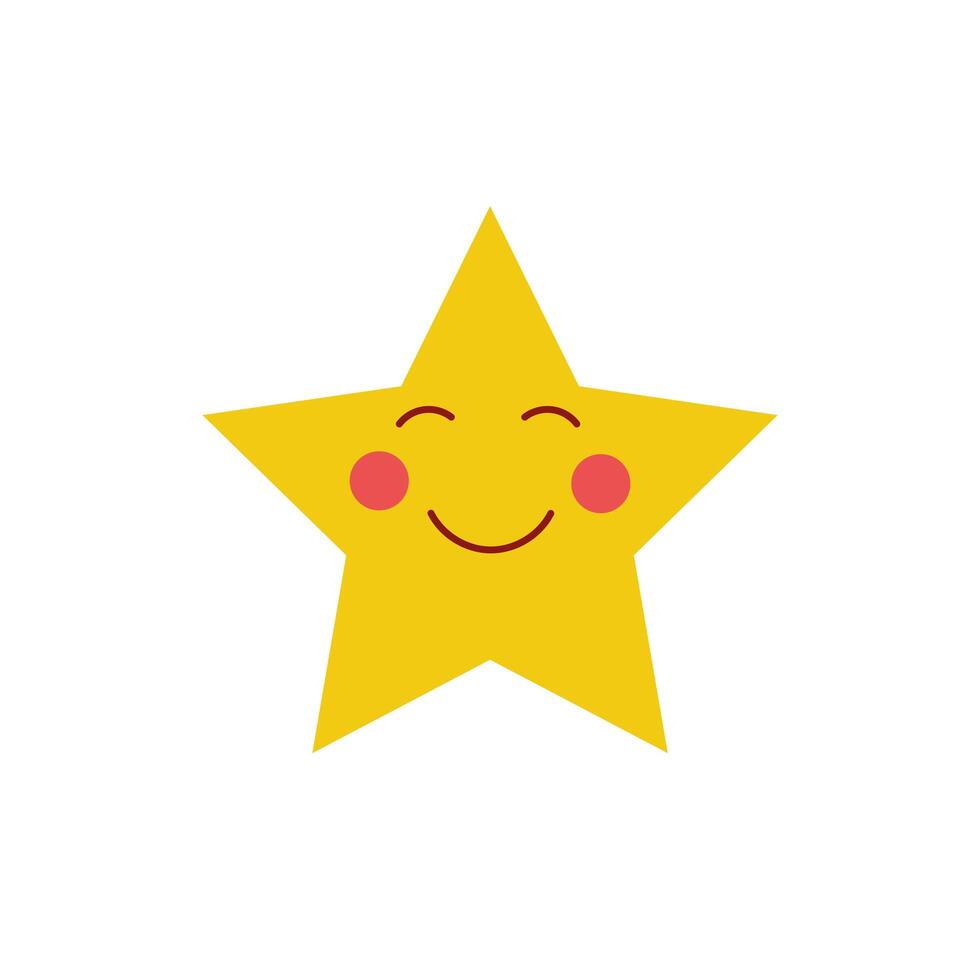 Estrella kawaii icono aislado de personaje de cuento de hadas vector