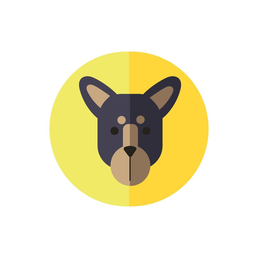 cute dog pet head character vector