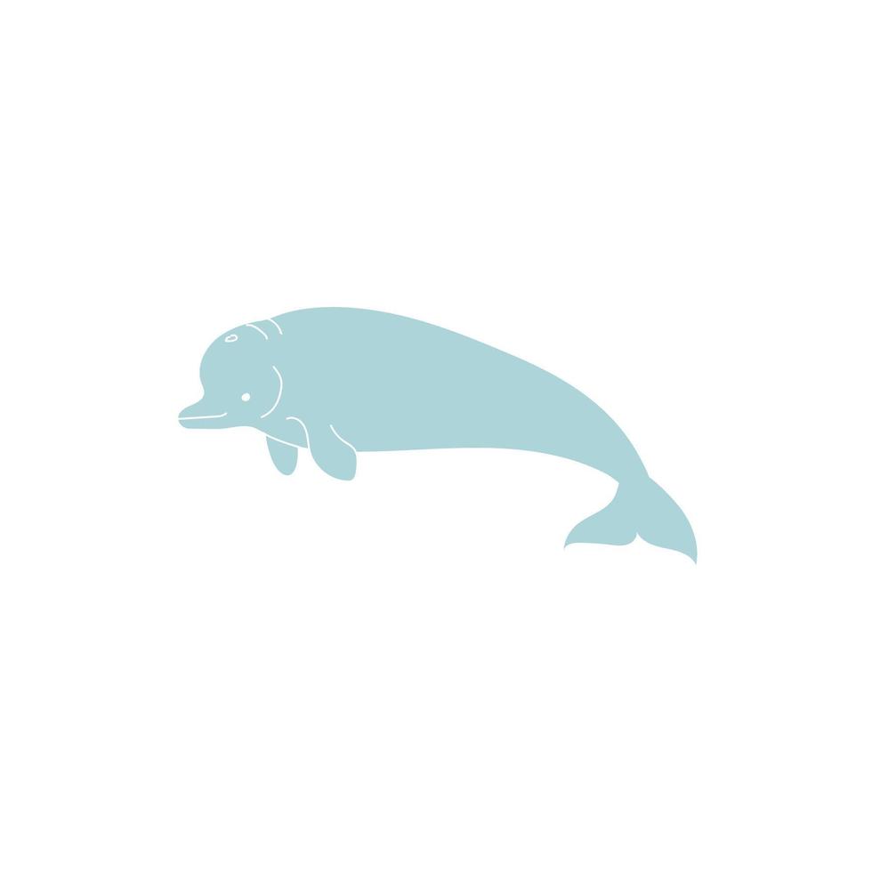 dolphin fish sea life animal isolated icon vector