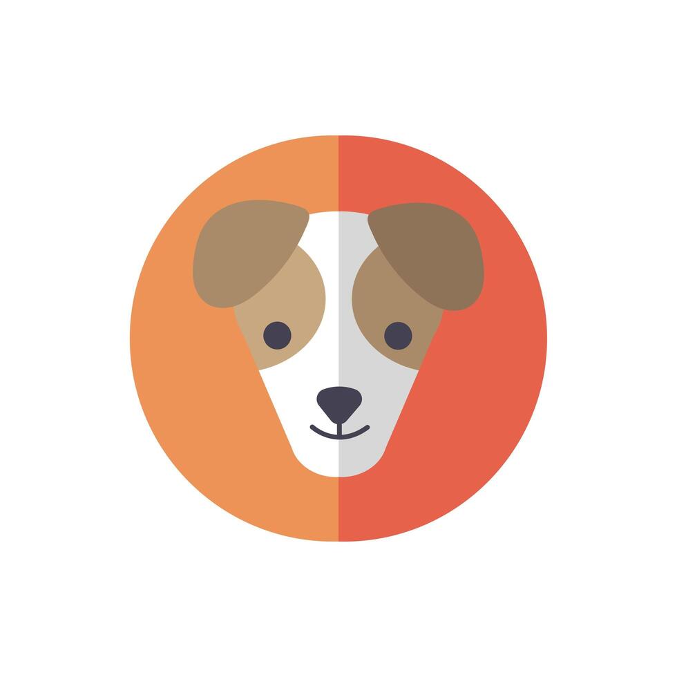 cute dog pet head character vector