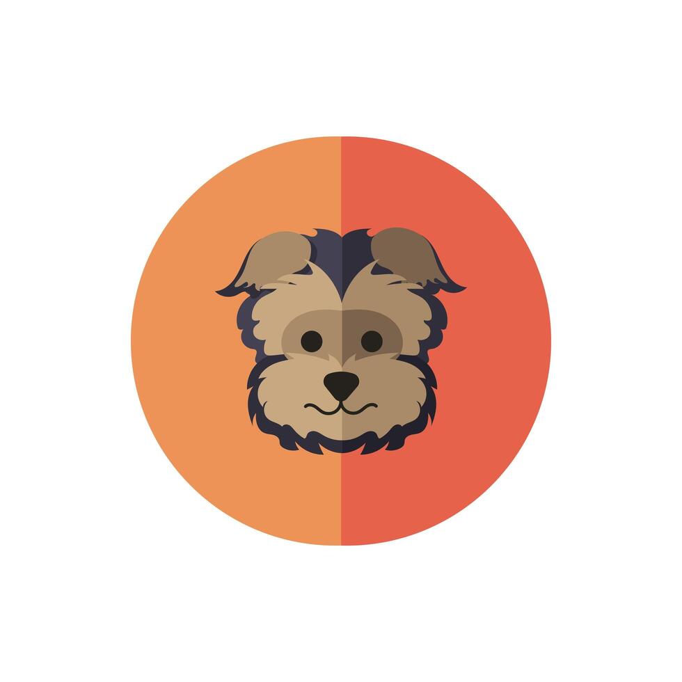 cute dog pet head character vector