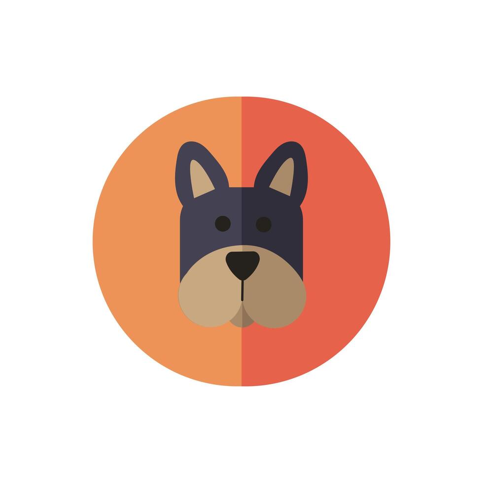 cute dog pet head character vector