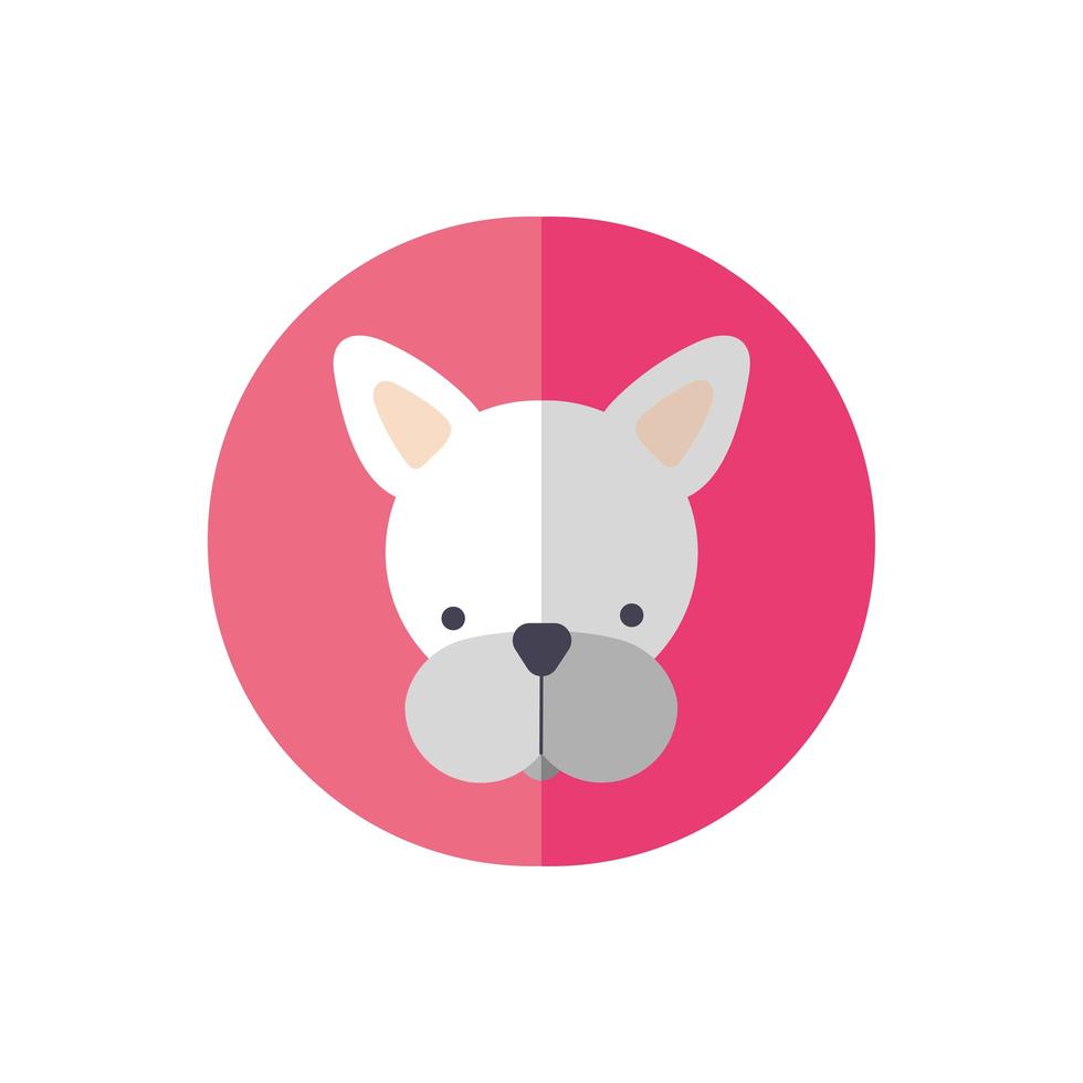 cute dog pet head character vector