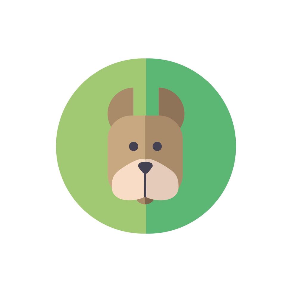 cute dog pet head character vector