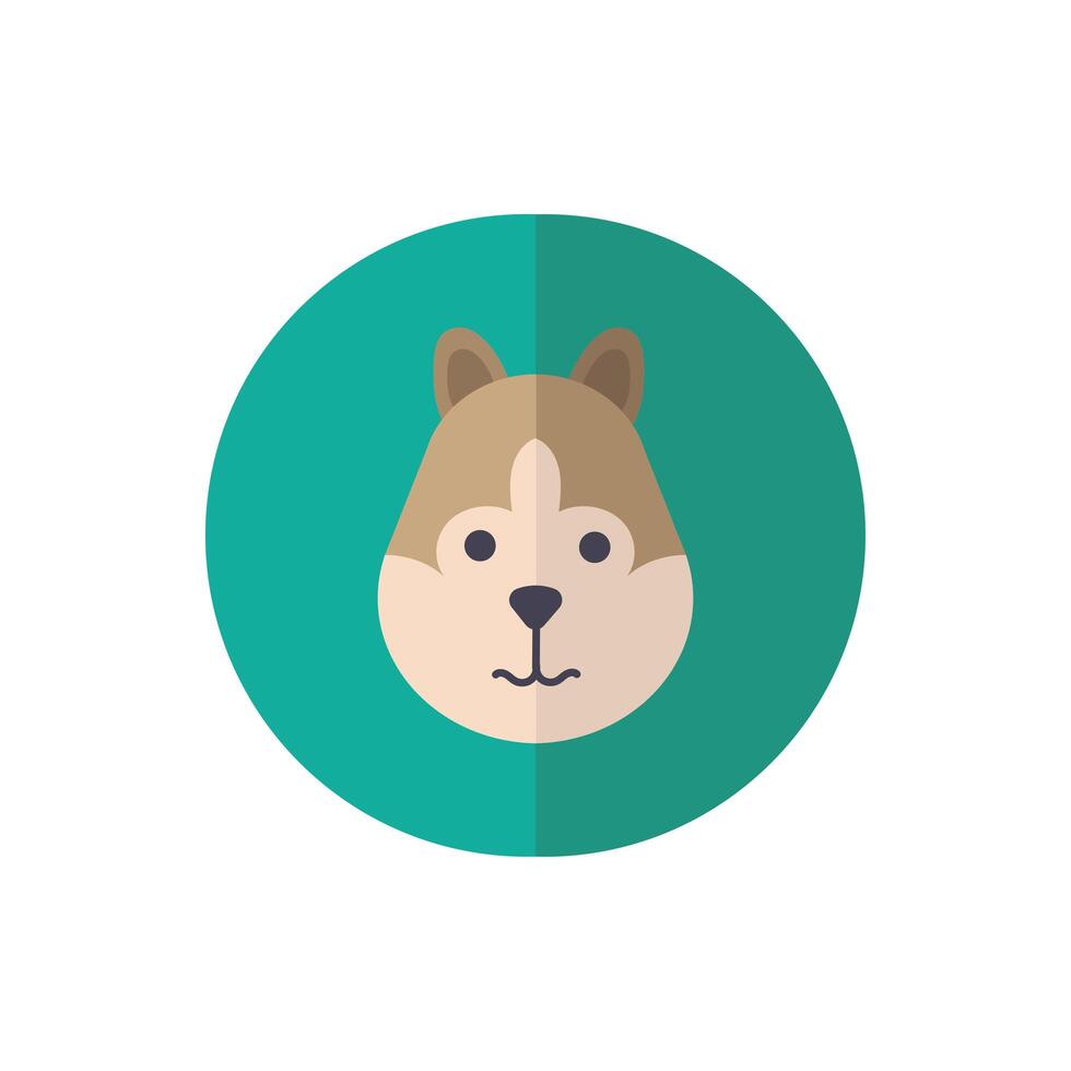 cute dog pet head character vector