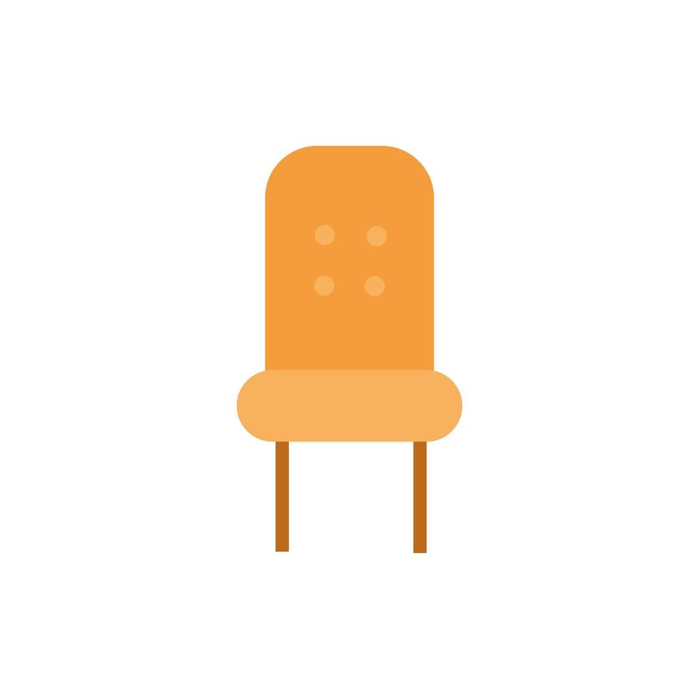 Silla de madera icono aislado de muebles vector