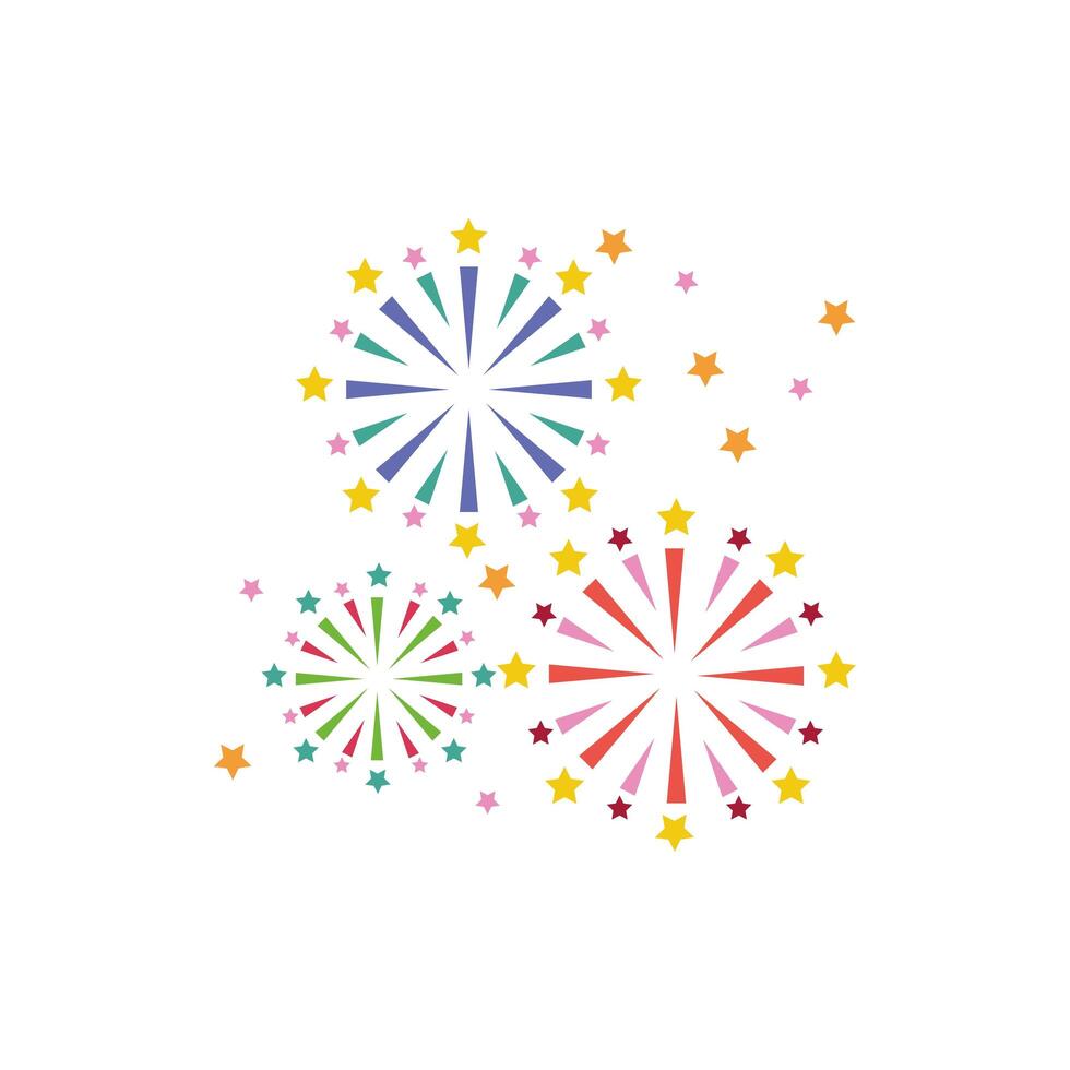 fireworks explosion circular splash with stars vector