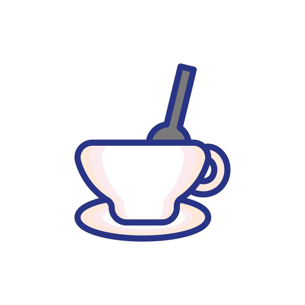 coffee cup drink with spoon vector